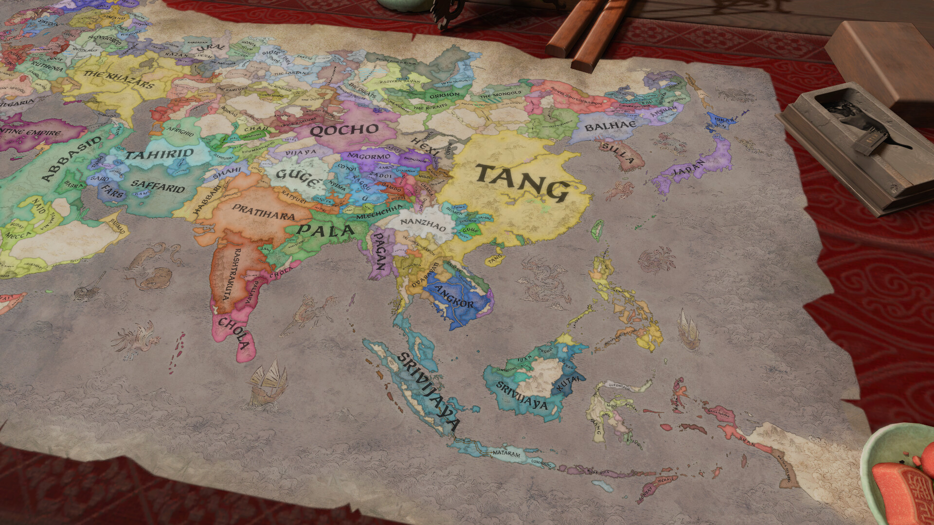 CK3 All Under Heaven map showing Tang China