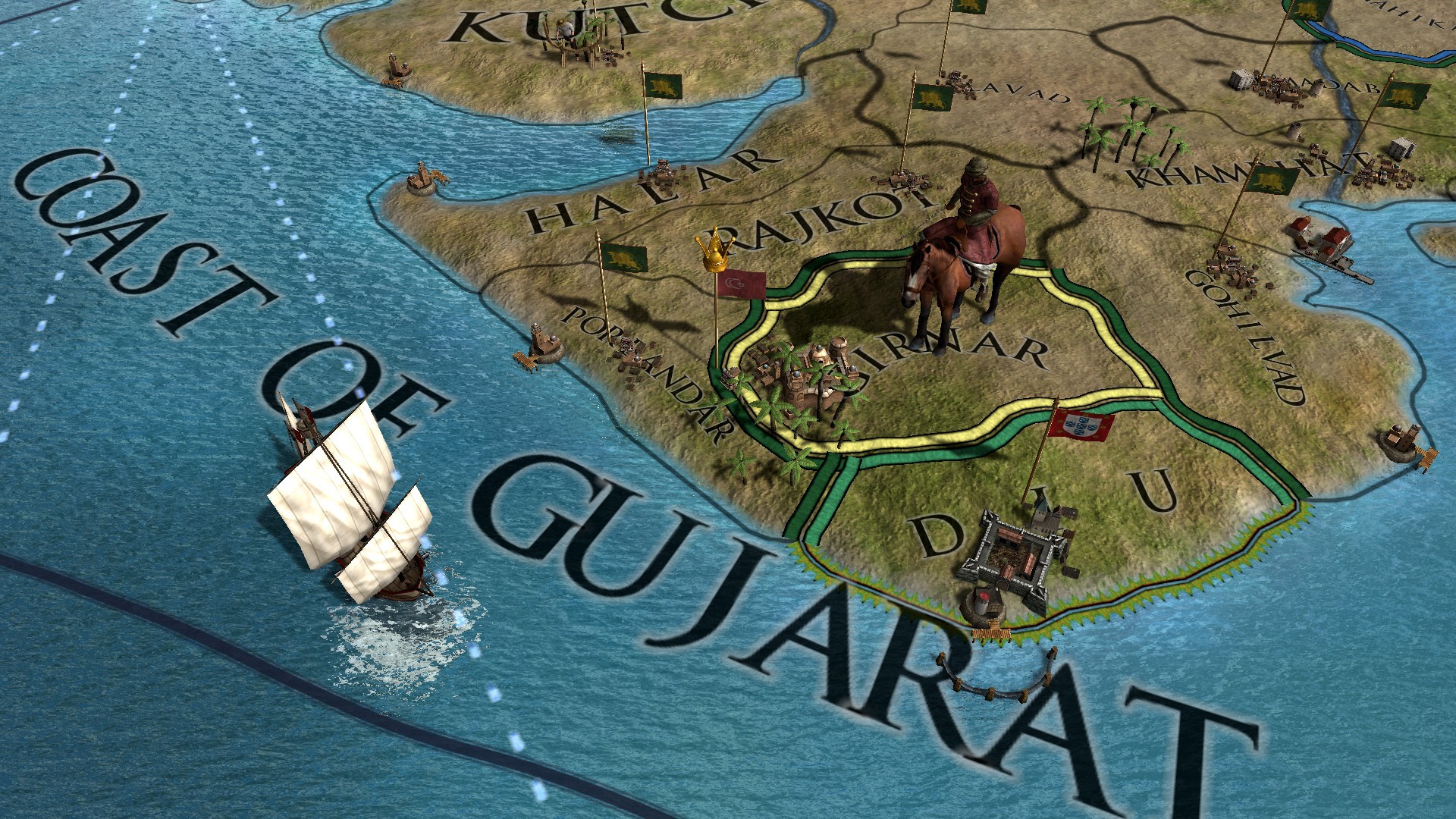 EU4 campaign view of a colonized region, part of the trade company decision